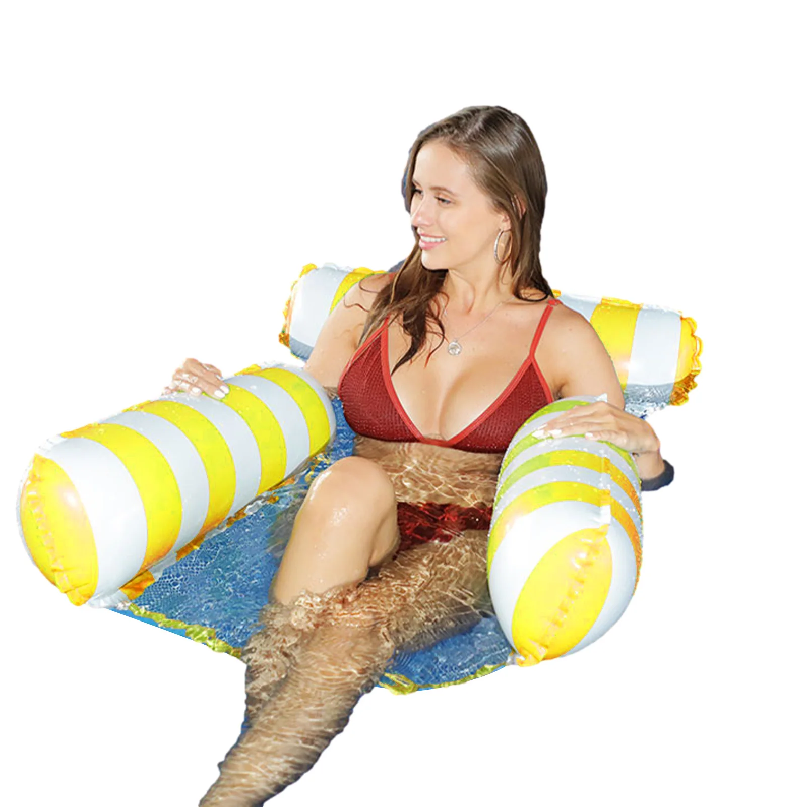 

Принадлежности для водных игр, поплавки в бассейне, кровать для бассейна, Пляжная плавающая шезлонг-гамак, плавающая кровать для отдыха