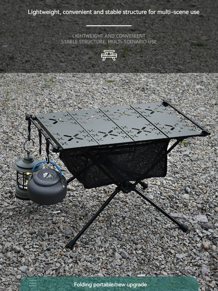 

Outdoor Camping Folding Table Aluminum Alloy Portable Lightweight Tactical Table Barbecue Camping Desk Organizer Picnic Table
