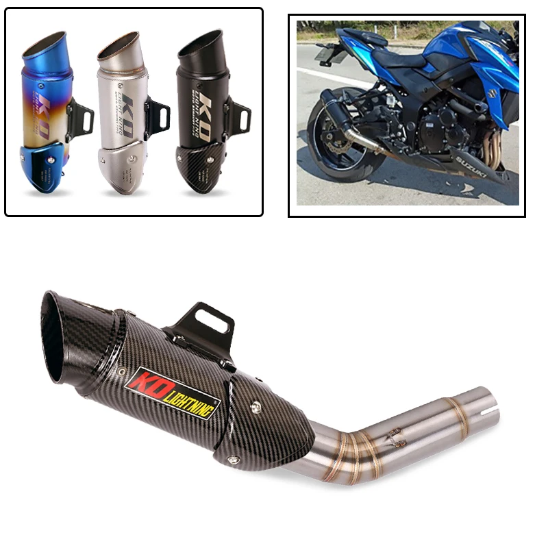 

Motorcycle Exhaust System Middle Link Pipe Slip On 51mm Muffler Escape Tips With DB Killer For Suzuki GSX-S750 GSR750 BK750
