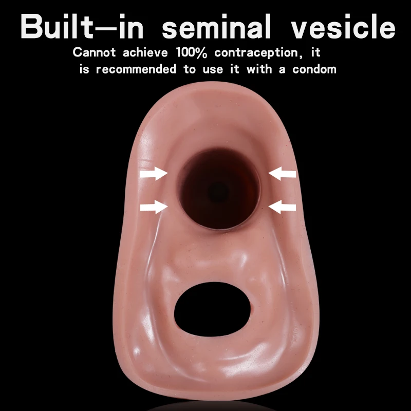 Penis Sleeve Reusable Realistic Penis Enlargement Extender Silicone Hollow Dildo Sex Toy For Men Condom Couple