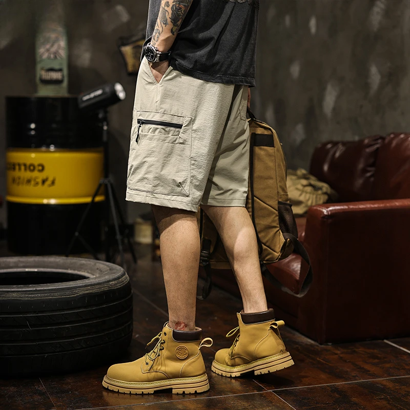 

Ice silk cool trend quick-drying outdoor cargo shorts men's summer loose straight leg casual sports thin fifth medium pants