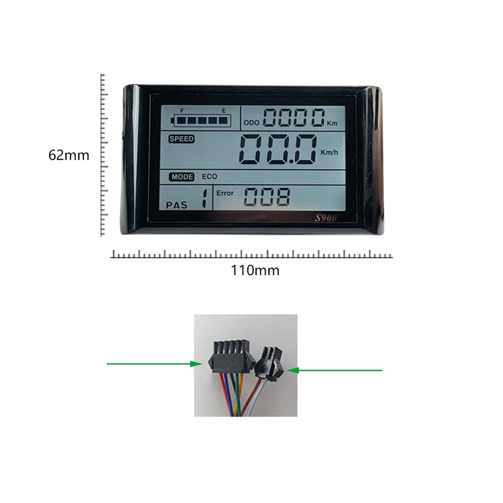 24V 72V E-바이크 전기 자전거 스쿠터 LCD S900 디스플레이 패널은 전력 소비를 확인하고 라이딩을 향상시킵니다.