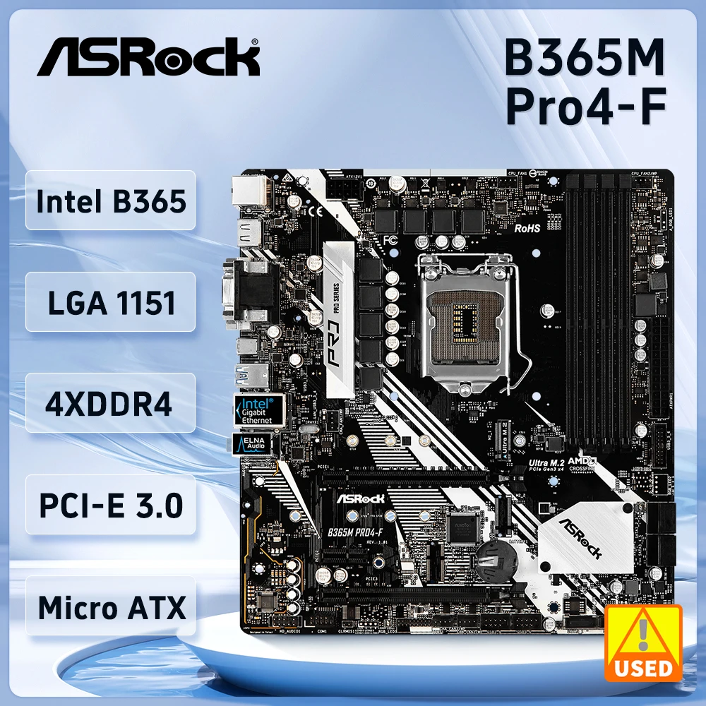 Asrock-マザーボードb365m pro4-f,Intel b365 lga1151,i5-9400f, i7 
