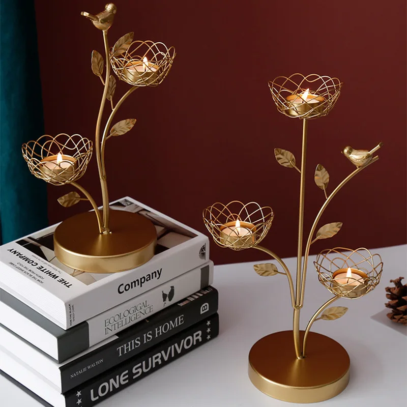 Iron Bird Candlestick Home Decoration