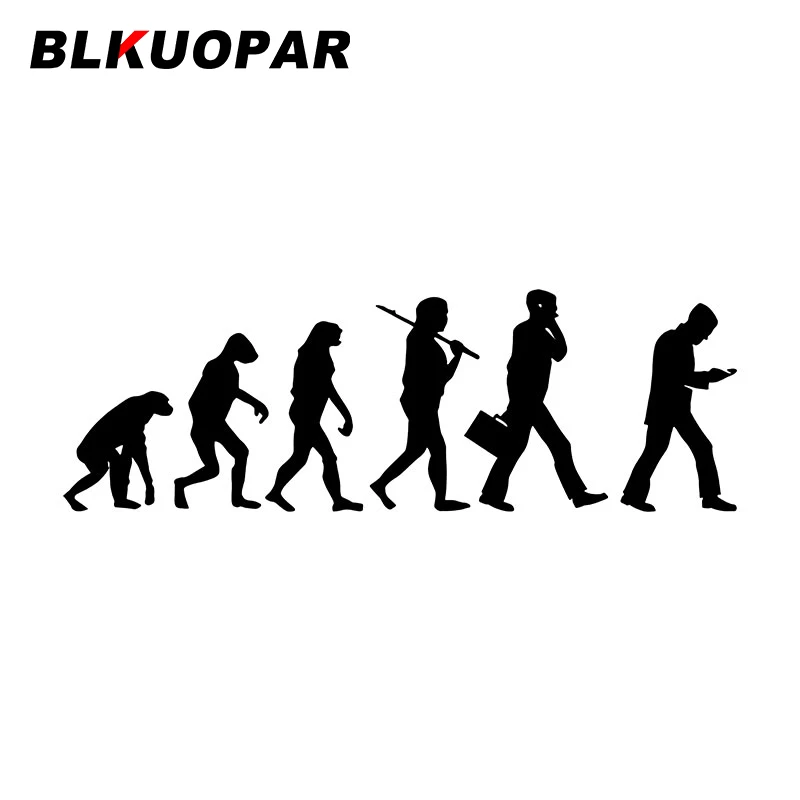 BLKUOPAR 인류 진화 작업자 자동차 스티커, 개성 데칼, 폐색 스크래치 다이 컷, 냉장고 연료 탱크 캡 상품