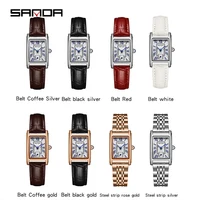 SANDA 1116 nouvelle femme montre Bracelet de luxe mode affaires en cuir acier Quartz montres pour femmes cadeau Relogio Mujeres 5