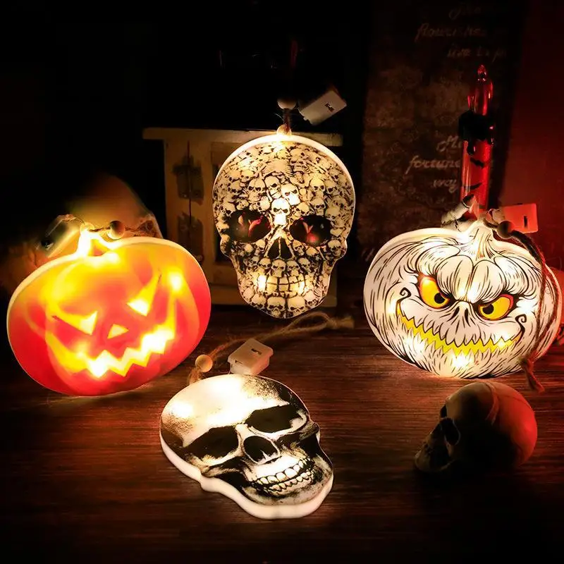 

Halloween Party Hanging Lantern String Demon Skull Head Lamp LED Pumpkin Lamp Ghost Festival Party Decoration for Home 2023