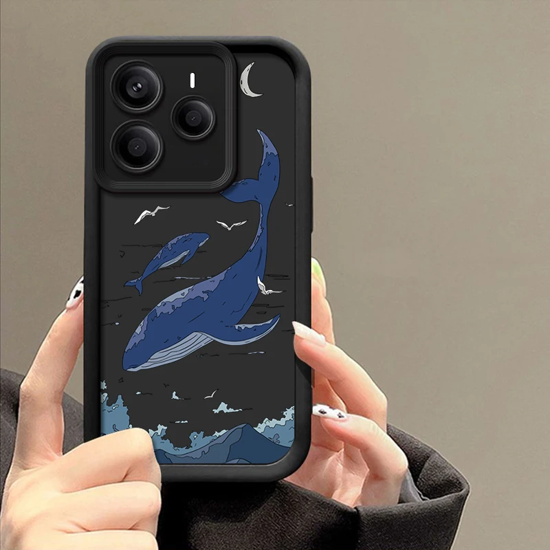 Ocean Animals Shark and Dolphin Design TPU Phone Case