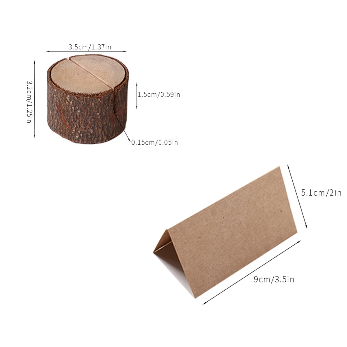 Mini Wood Place Card Holders Kraft Card Rustic Table Number Holders Table Sign Stand Name Photo Picture 1/5/10/20Ps