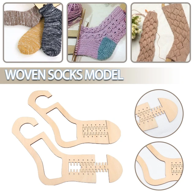 2PCS Hand Knitting Sock Molds Wooden Sock Blockers DIY Woven Socks Models