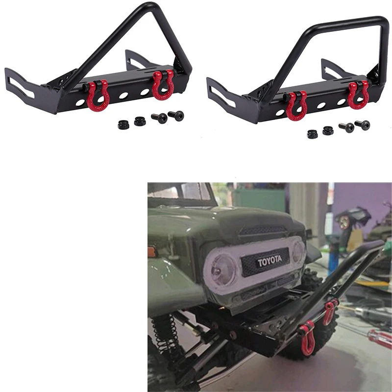 Paraurti Anteriore In Metallo INJORA Per Auto RC Crawler Traxxas TRX4 In Scala 1:10 (YQ-B004) – Nero
