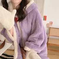 Disney Cartoon StellaLou Plush Bathrobe Autumn Winter Women Coral Fluffy Cape Shawls Y2k Friends Kawaii Soft Homewear Hooded 6