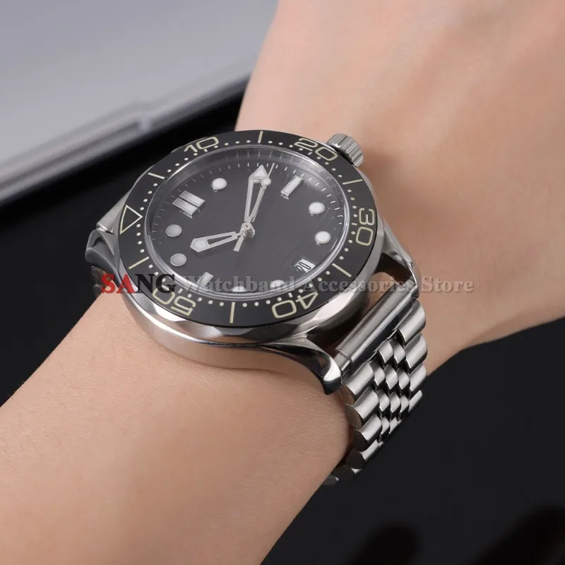 Silver Stainless Steel Folding Clasp Watch Band Strap - Fashionable Business Bracelet