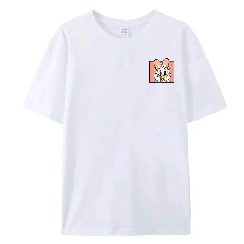Disney Donald Duck Couple Printed T-shirt Sportful Style Family Out Top