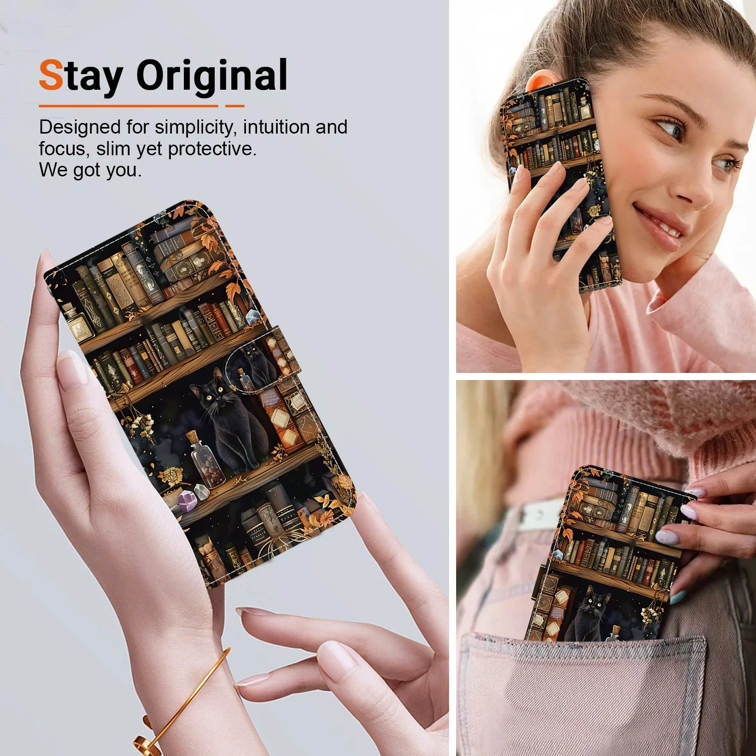 Luxurious Magnetic Leather Flip Wallet Phone Case Cover