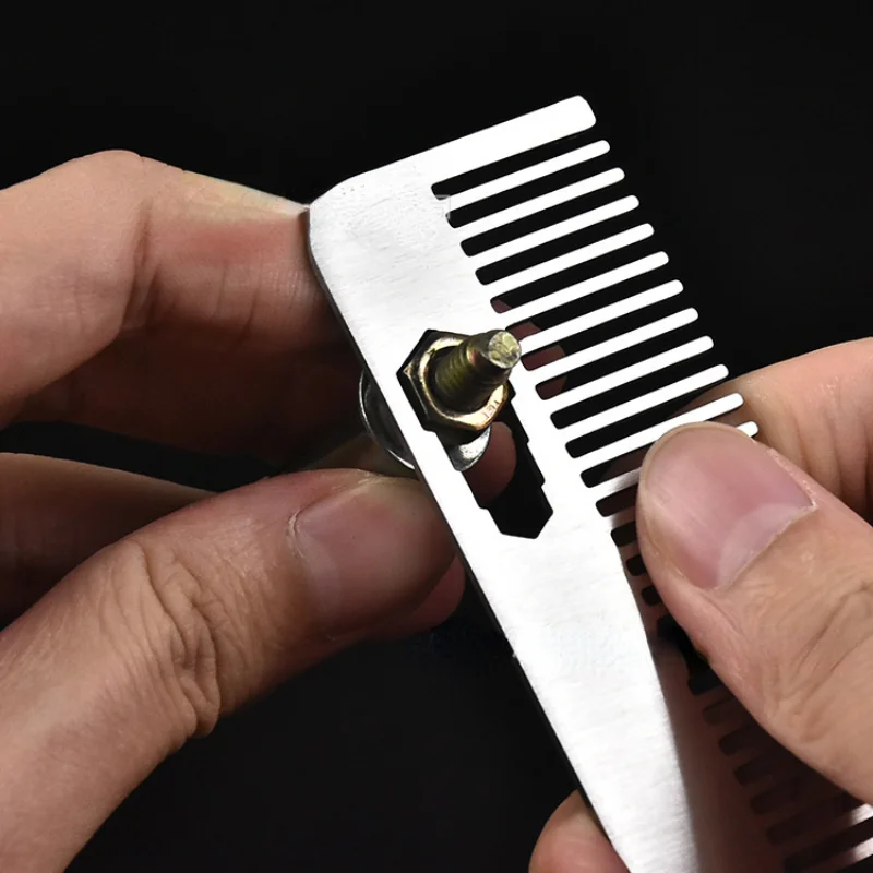 Stainless Steel Comb Portable Hair Comb Mini Comb Beard Comb Men's Beard Comb Styling Comb 4