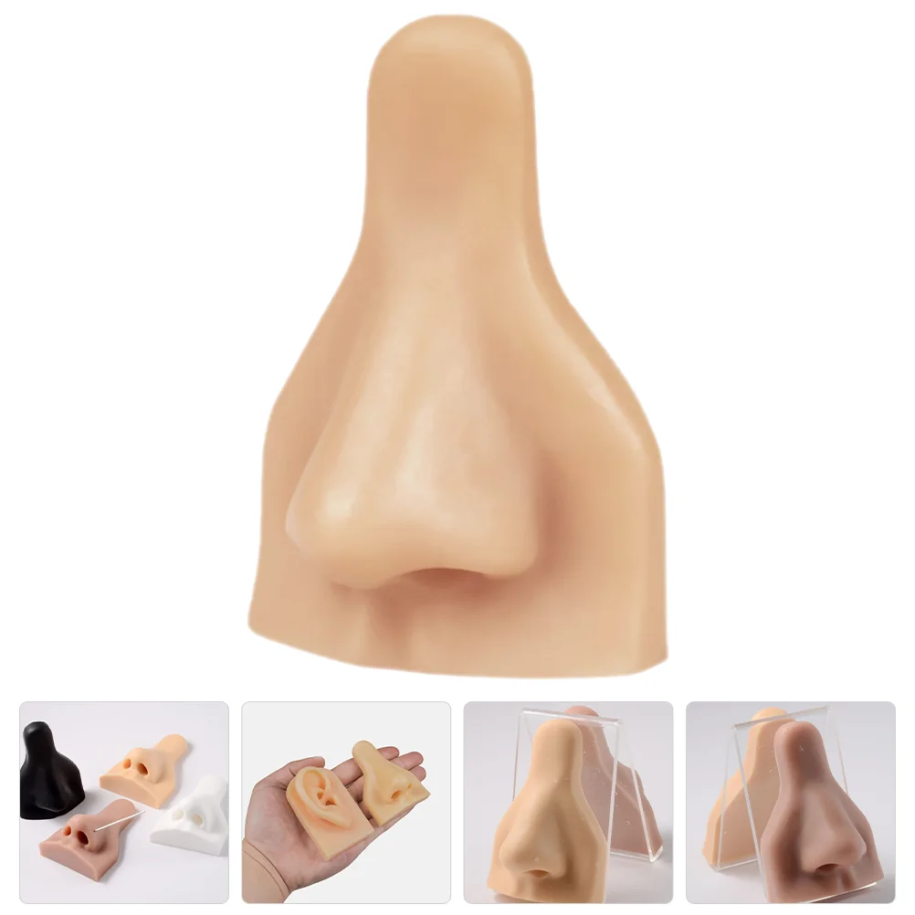 

Silicone Prosthetic Nose Piercings Fake Stud You Tongue Molds Body Part for Flexible Face Tool