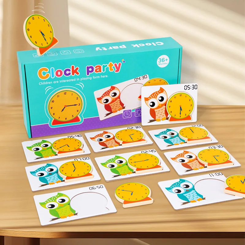 Kids Owl Clock Time Learning Toys Montessori Teaching Tool Digital Time Matching Cognitive Math Toy Kindergarten Educatinal Game 5