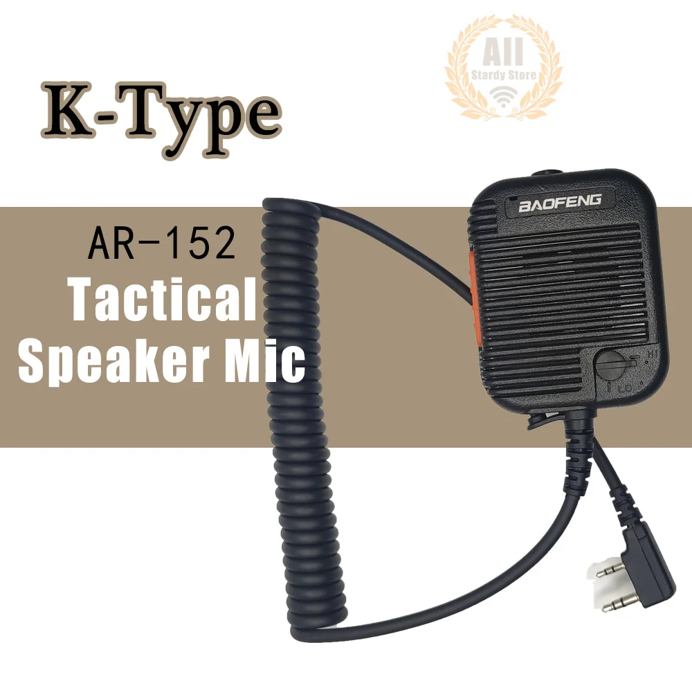 Baofeng Ar-152 Microfono Altoparlante Tattico Uv16 Walkie Talkie Army Mic Militare Per Uv-16 Bf-888S Uv-5R Plus Uv-82 Uv-17 Uv-10R