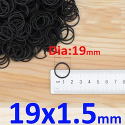 High Elasticity Black Rubber Bands for Industrial and Office Use - High Temperature Resistant, 40mm (19x1.5mm)
