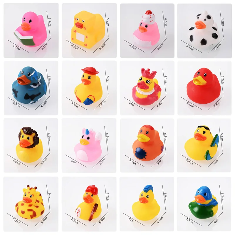 Assortment Rubber Duck Toy Baby Bathing Toys Duck Shower Squirt Toys Summer Beach and Pool Activity Gift For Children 4