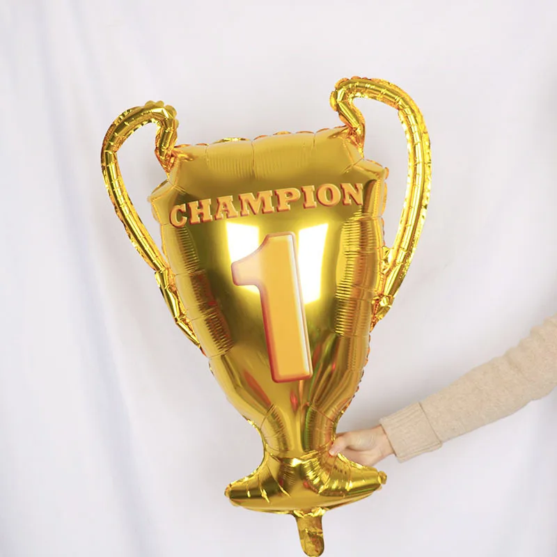 Disney Sports Theme Gold Cup Champion Trophy Party Celebration Decoration Supplies Aluminum Film Balloons