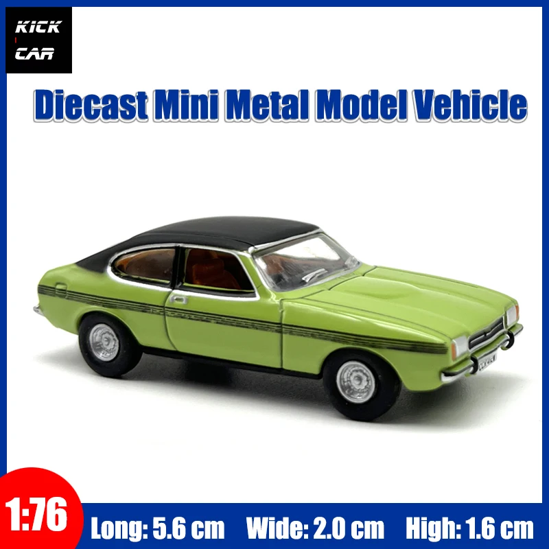 

OXFORD 1/76 Diecast Model Car Capri MkII Lime Green Toy Gifts for Boys Girls and Adults Collection Hobby