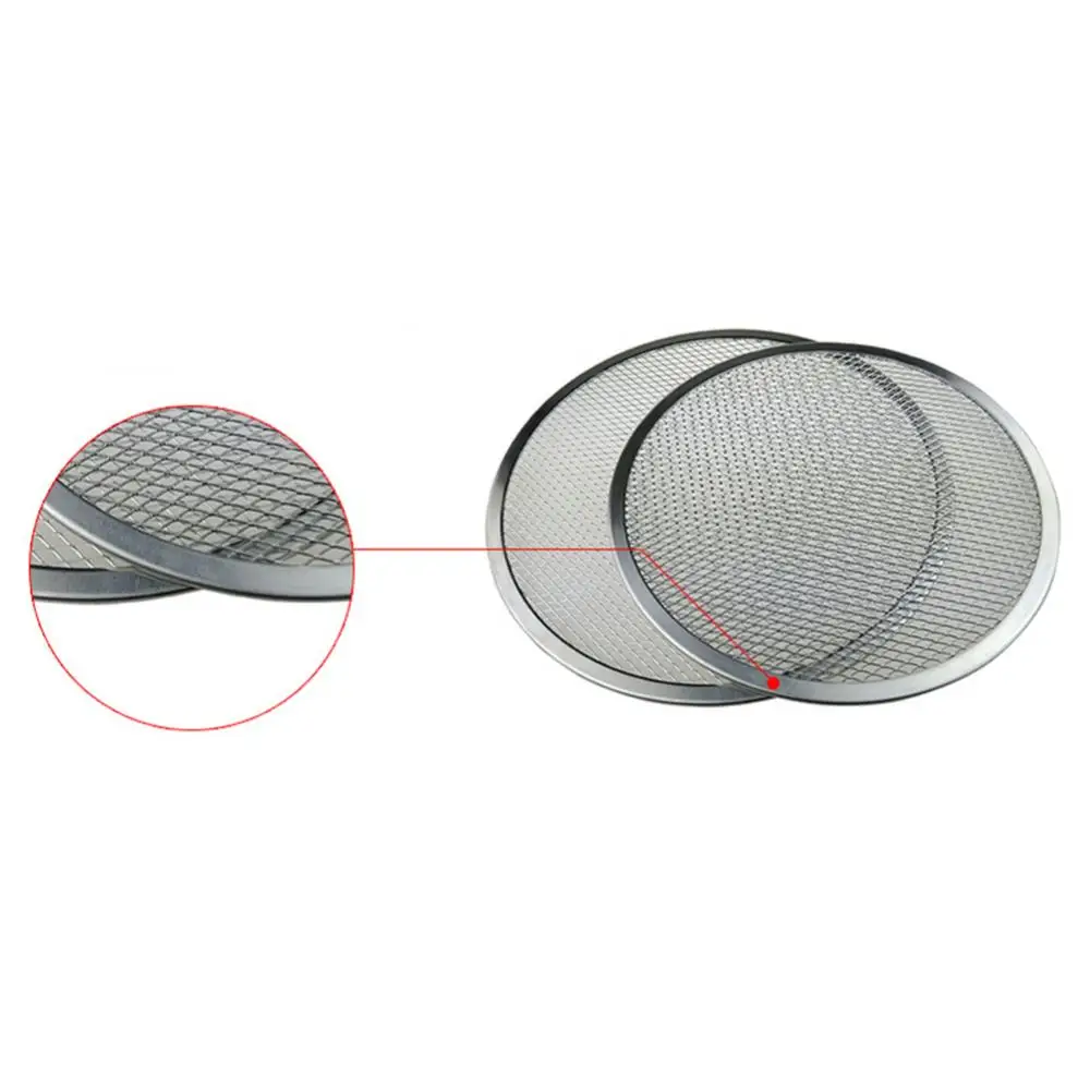 Kitchen Tool Non-stick Thicken Baking Tray 6/7/8/9/10/11/12/13/16 Inch Pizza Pan Aluminum Net Round Pizza Mesh Pan