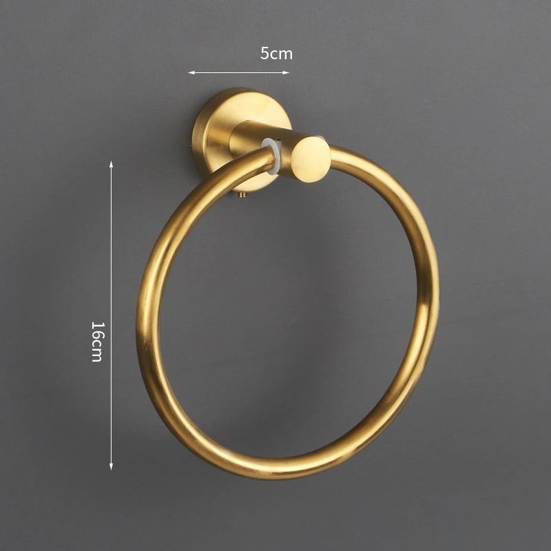 Takzerotop Towel Ring Holder Bathroom Hook Stainless Steel Wall-Mounted Round Towel Rack