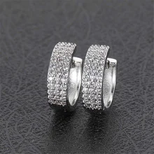  Tuswans Fashion Jewelry Luxury Earrings For Women Stainlees Steel Stud Hoops Hip Hop Style Cz Stones Accessories High Quality 