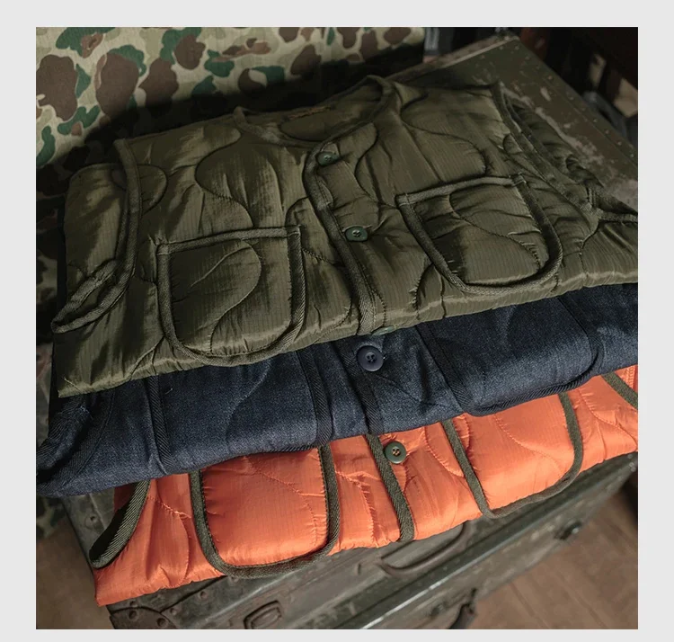 Description Picture 3 of itemNon Stock Nylon Quilted Vest Military Uniform Lightweight Liner Men's Waistcoat