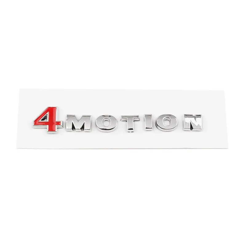 3D 크롬 실버 4 모션 로고 후면 트렁크 사이드 펜더 엠블럼 배지 스티커, 폭스바겐 VW 파사트 티구안 투아렉 골프 폴로