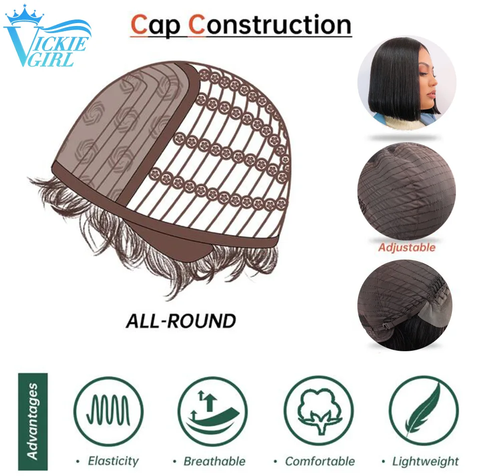 Short Human Hair Bobo Wigs Brazilian Silky Straight T part Lace Bob Human Hair Wig Pre Plucked Bobo Wigs For Black Women