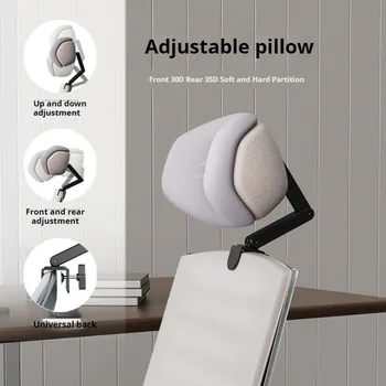 Appui-tête de chaise ergonomique universel, oreiller de tête de chaise de bureau, coussin de soutien réglable, pour le travail, la maison et l'école 1
