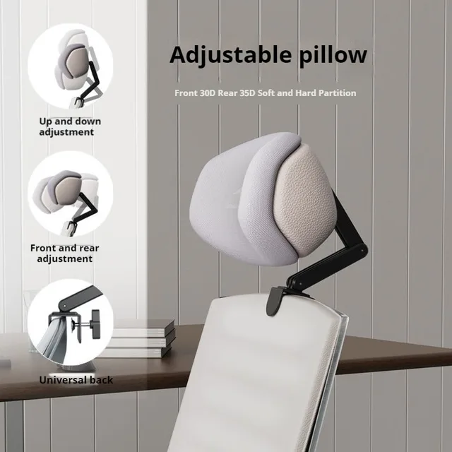 Appui-tête de chaise ergonomique universel, oreiller de tête de chaise de bureau, coussin de soutien réglable, pour le travail, la maison et l'école 1