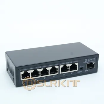 DSLRKIT 패시브 PoE 스위치 인젝터 이더넷, 4POE 1SFP 2, 업 링크 기가비트, 7 포트