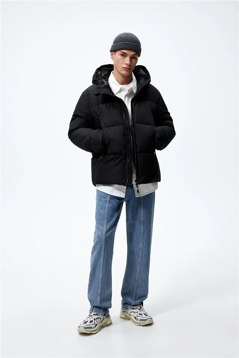 Hooded Cotton Jacket with Plush and Thickened Casual Lamb Cashmere Cotton Jacket with Inner Liner Cotton Jacket for Men