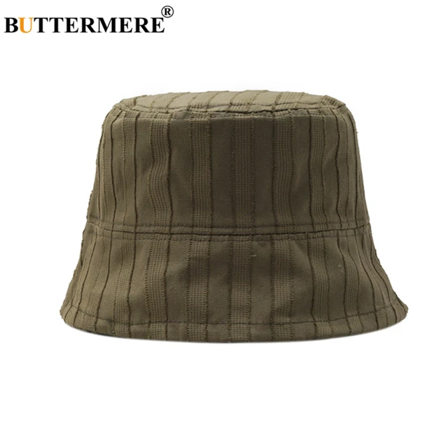 BUTTERMERE Bucket Hat Womens Men Harajuku Japanese Style Fishing Hat Army  Green Striped Casual Unisex Sun Protector Hat - AliExpress