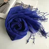 Écharpe en lin de couleur unie pour femmes, turban hijab