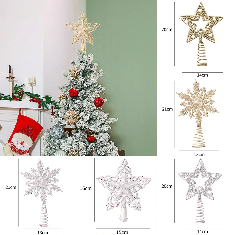 Star Christmas Tree Topper Hollowedout Silver Christmas Tree Top Xmas Tree Topper Ornaments For