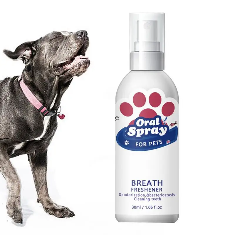 

Fresh Breath For Dogs Cleaning Portable Oral Spray Odor Removal 30ml Breath Spray Oral Care For Puppies Dogs Kittens Cats Remove