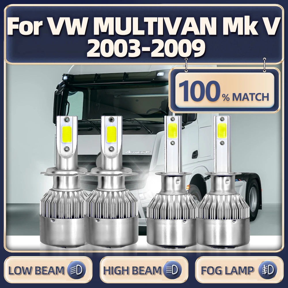 

LED Headlight Bulbs 6000K 12V Auto Lamp 40000LM Truck Headlamps Bulbs For VW MULTIVAN Mk V 2003 2004 2005 2006 2007 2008 2009