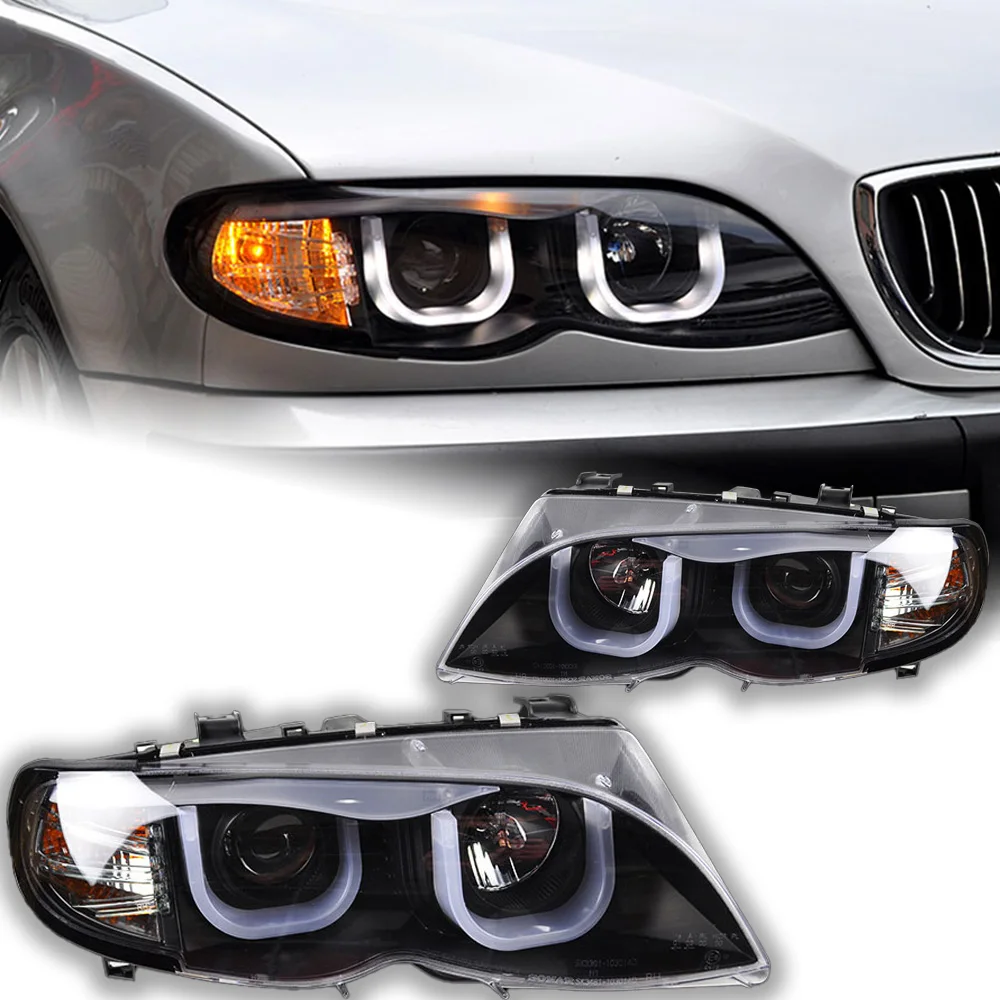 AKD Car Styling for BMW E46 Headlights 2001 2006 320i 318i 323i 325i Headlight DRL Head Lamp