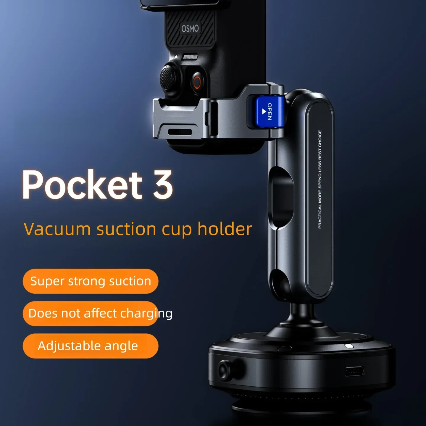 LINIM DJ-3 포켓 3용 흡착컵 마운트 차량 앞유리 창문 알루미늄 합금 홀더 DJI 오스모 포켓3용