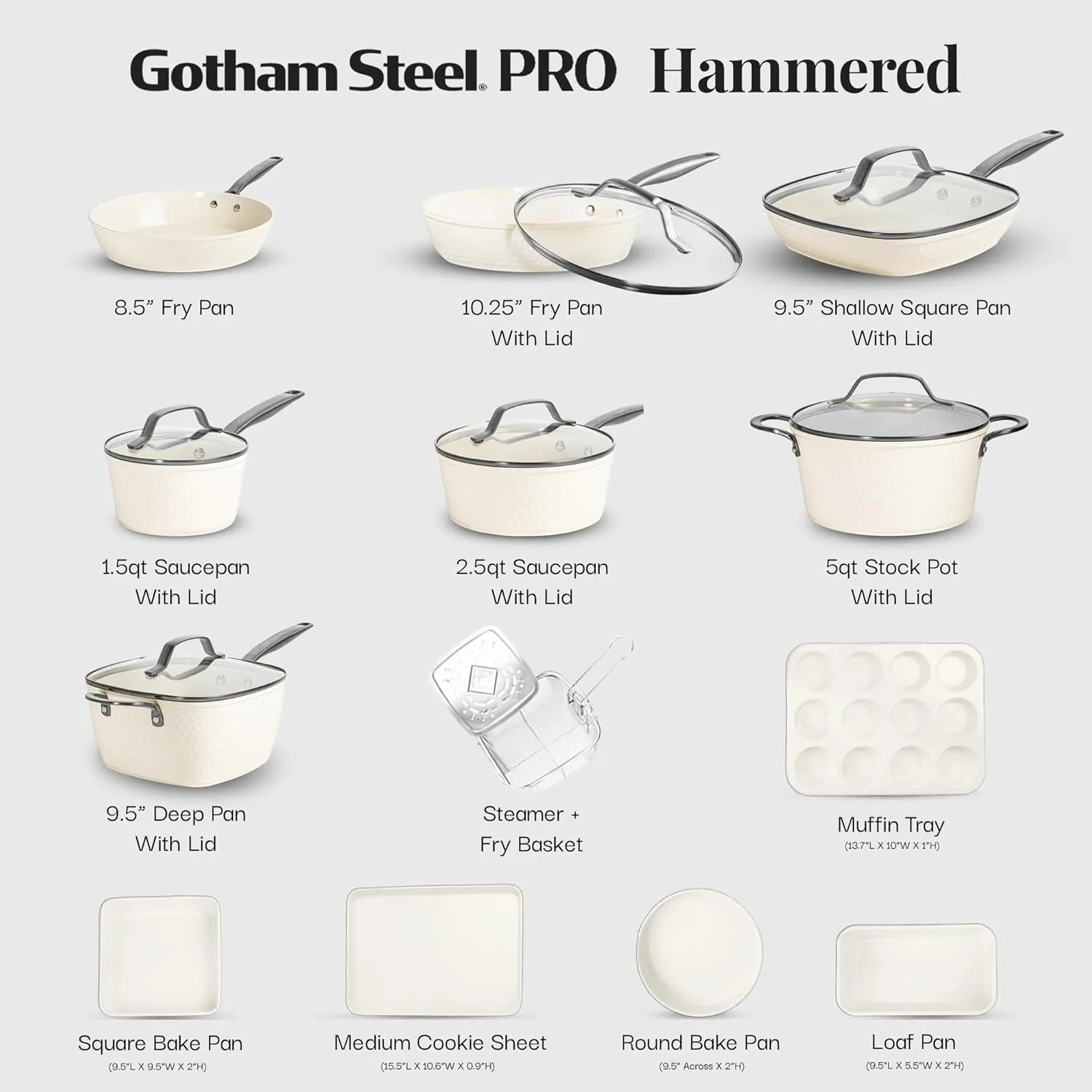 20-Piece Hammered Ceramic Cookware Set 2