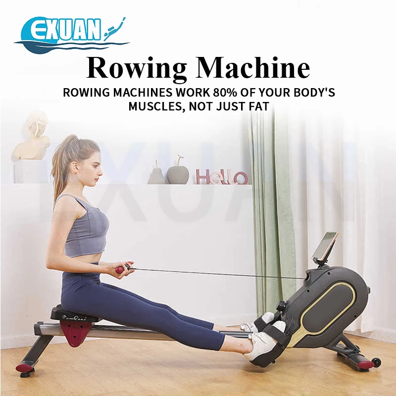 Adjustable Intelligent Magnetic Reluctance Rowing Machine Home Gym Silent Rowing Machine APP Control Exercise Muscles 150kg