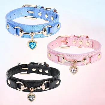 M Gemstone PU Leather Pet Collar 6
