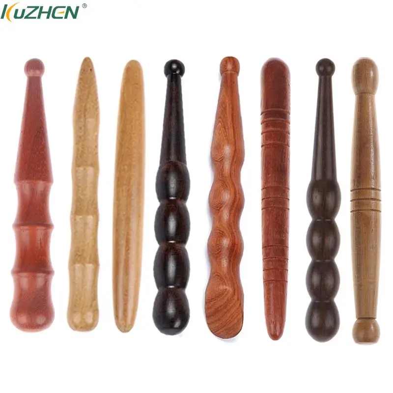 B ton de rouleau musculaire en bois pour spa outil de massage corporel