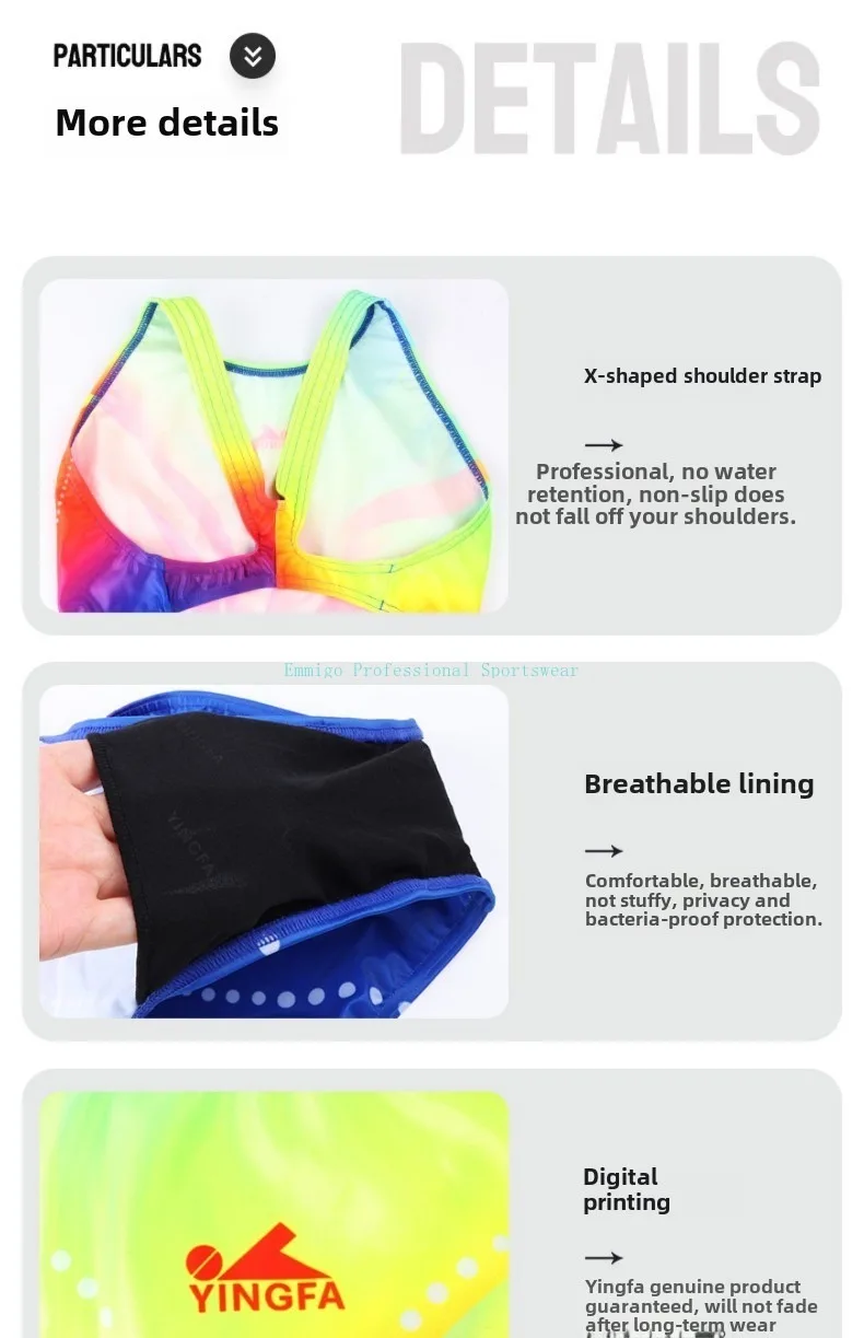 New Yingfa Swimsuit Wwomen Professional Racing Swimsuit Quick Drying Sports Triangle Swimwear (Reduce Resistance, Improve Speed)