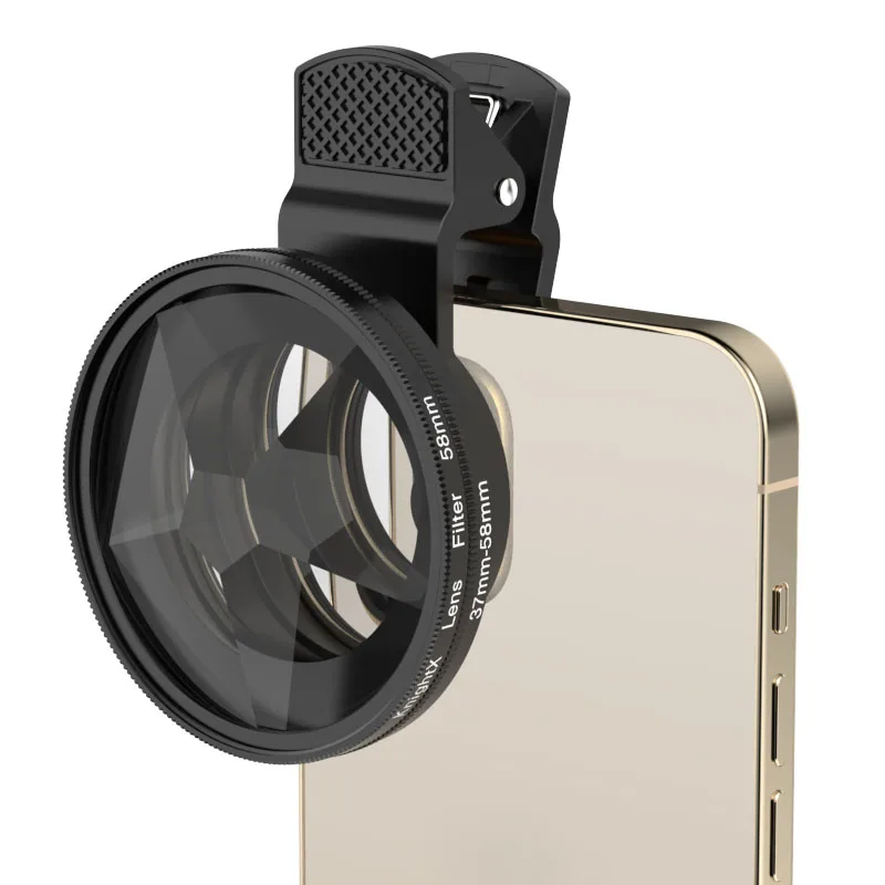 KnightX Professional Smartphone Camera Lens Kit with Clip-On Micro Wide Angle Prism Filter